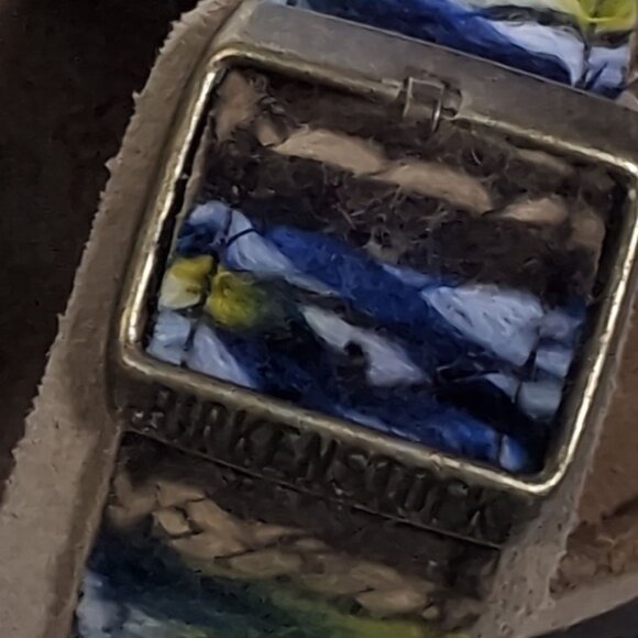 BIRKENSTOCK 39 Arizona Woven Yarn Taupe Nubuck Slide Soft Footbed Made Germany - Picture 8 of 8